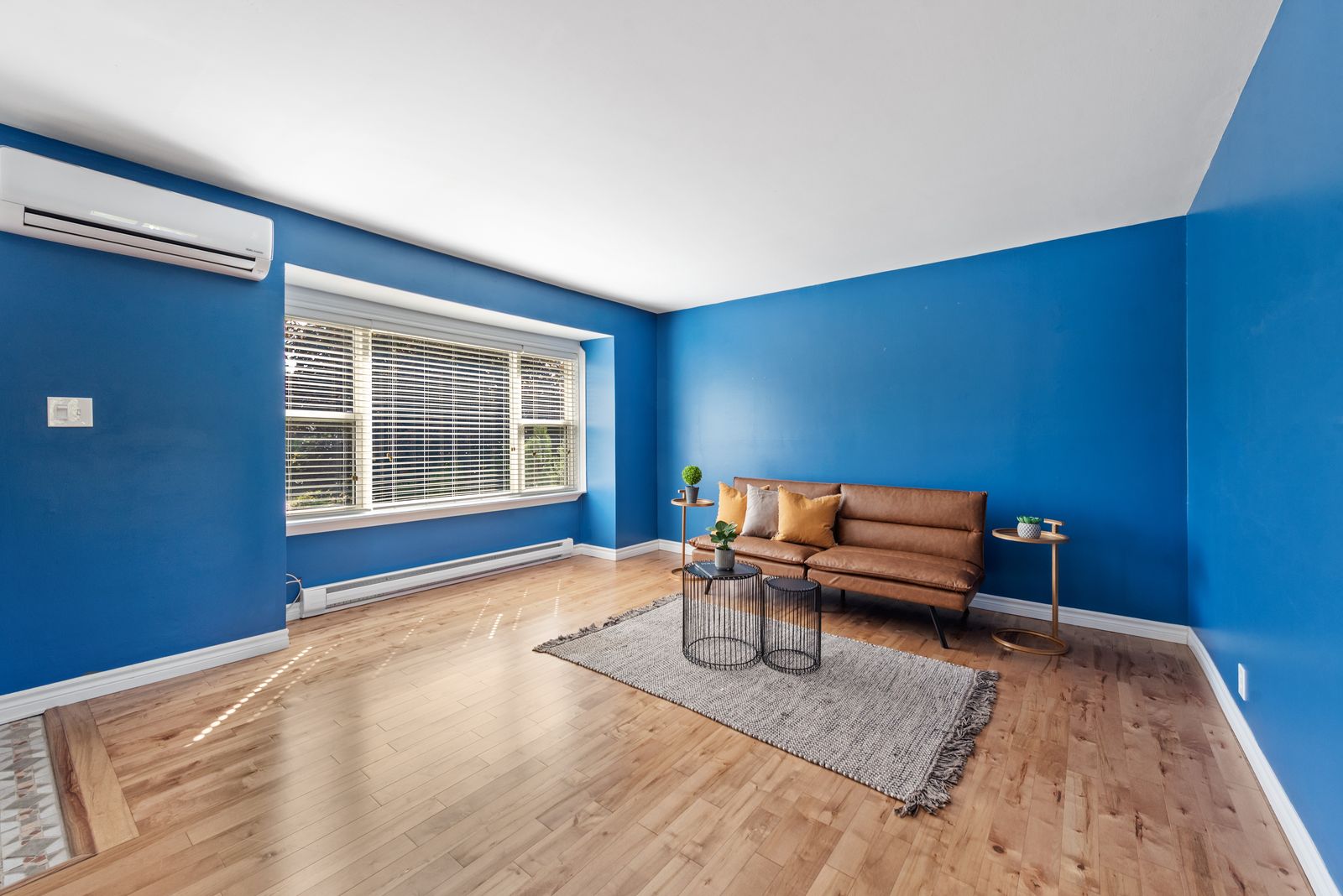 Living room, ductless heat pump